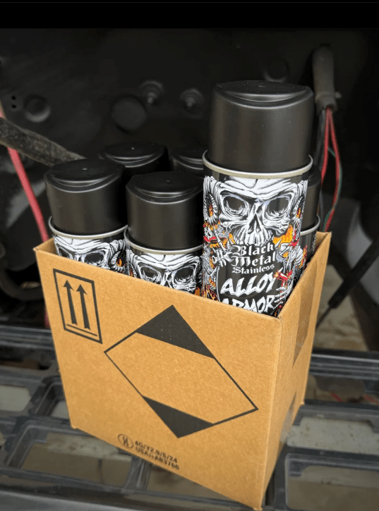 Alloy Armor Weldable Paint – Stealth Satin Black (6 Pack) - Mike's Shock Shop