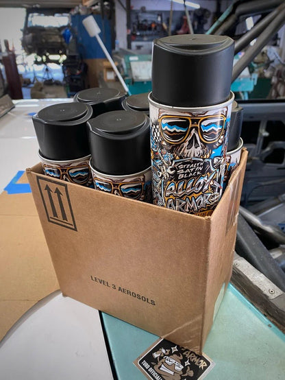 Alloy Armor Weldable Paint – Stealth Satin Black (Single Can) - Mike's Shock Shop